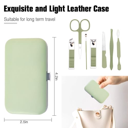 Nail Care Kit Gifts for Teens Nail Clippers Travel Kit Christmas Birthday Gifts for Sister Daughter Nails Clipper Set 7 in 1 Manicure Set Toenail Clippers Pedicure Grooming Kit Graduation Jade Green - color: Green