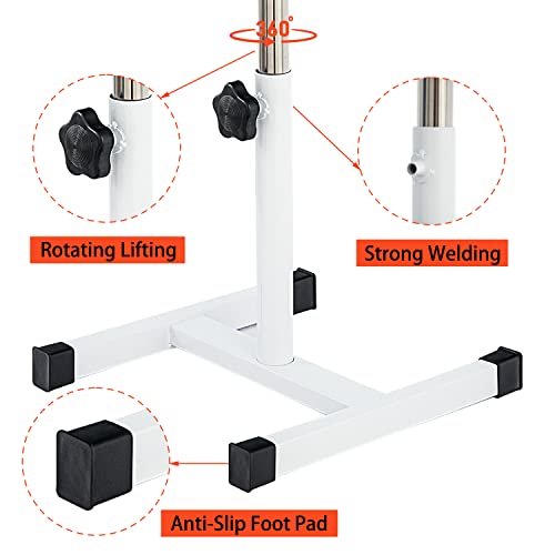 Pedicure Stand Footrest Stand Adjustable Height Technician SPA Beauty Stand Stool with Non-Slip SPA Salon Home Equipment White - color: White