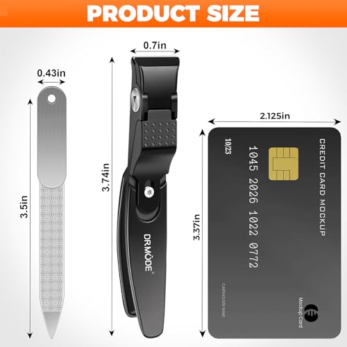 Straight Toenail Clippers for Thick Toenails for Seniors - color: Black Straight Blade