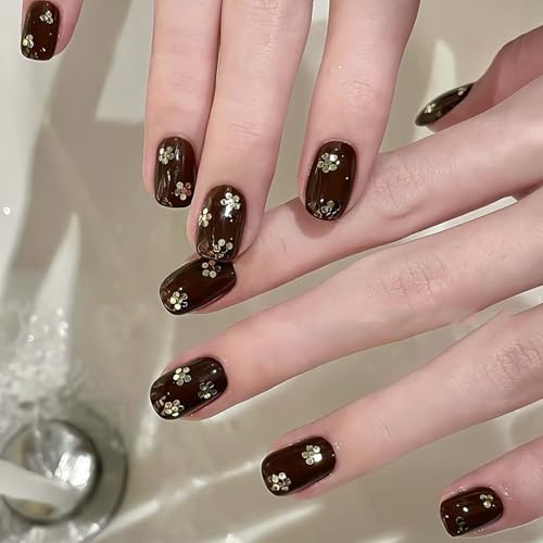 12 Boxes Spring Retro Flower Nail Art Glitters Cute Five-Petaled Flower Nail Sequins Set, Spring Colorful Floral Nail Decor Accessories Mini 3D Floral Nail Decals Holographic Glitters for Women - color: Retro Flower
