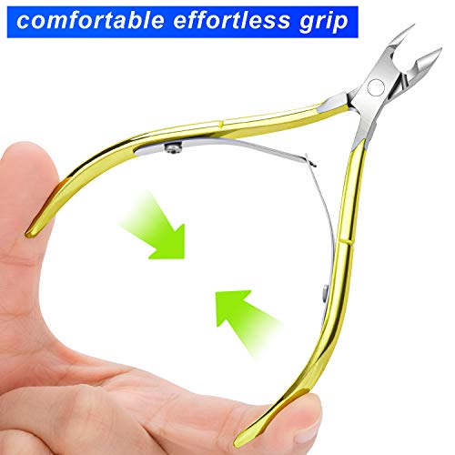 4 Pack Professional Cuticle Nippers, Gold & Rainbow Nail Trimmer & Cutter - color: Gold and Rainbow Color