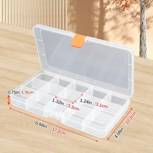 Moon Magpie 2PACK Extra Thick Bead Organizers, Mini Clear Plastic Storage Box Craft Containers for Nail jewelry rhinestones DIY Supply Case - size: 2P-MovableGrid