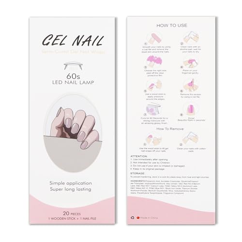 JMEOWIO Semi Cured Gel Strips Nail Art Sticker Wrap Coffee - color: Coffee