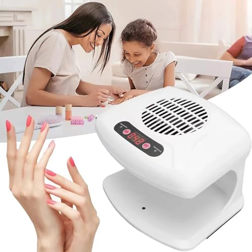 Nail Dryer for Regular Polish 300W 2 in 1 Nail Drying Fan with Auto Sensor Hot and Cold Air Professional Nail Dryer for Manicure Salon and Daily Home Use (White) - color: White