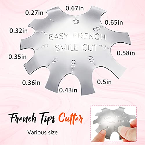 Honoson 3 Pcs Acrylic Nails Tool Kit French Tip Nail Tool Set, Silver