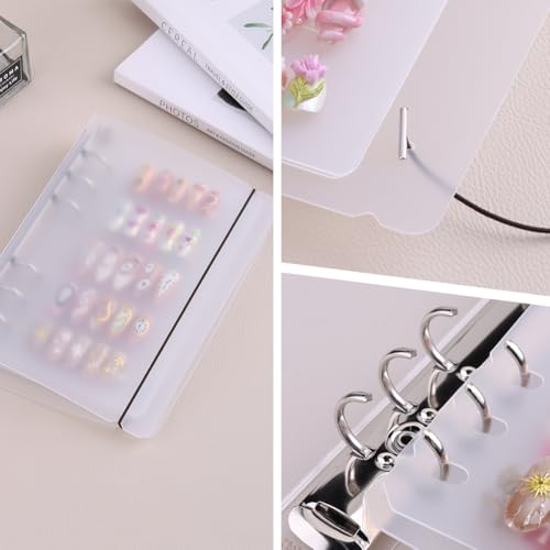 Clear Press on Nail Organizer Book Storage with Loose-Leaf Design