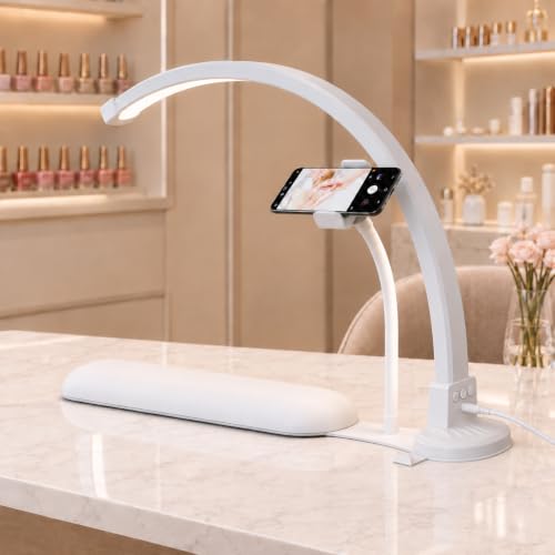 Half Moon Light for Nail Desk with Hand Rest, 2520LM, Memory Function