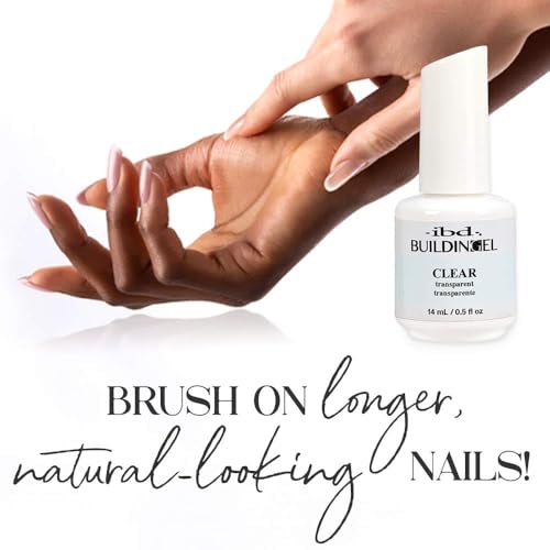 IBD Building Gel Clear – Hard Builder Gel for Nails Extensions, Soak-Off UV/LED for Sculpting & Strengthening, Nail Enhancement Gels, 0.5 oz - color: Clear