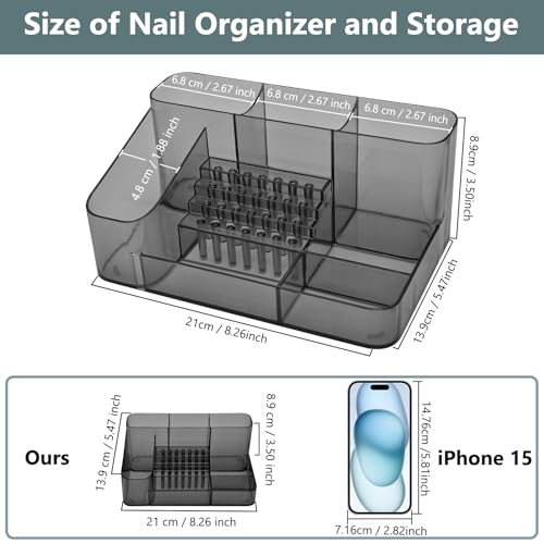 CGBE Nail Drill Holder, 28 Holes Nail Drill Bit Holder- Gray - color: Gray