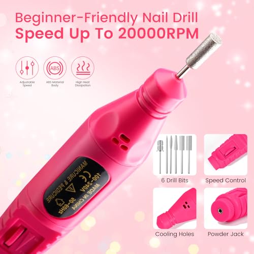 Acrylic Nail Kit for Beginners with Everything in Pink Gift Storage Bag - color: Bling Pink