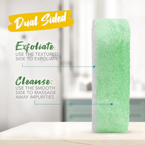 Spongeables Pedi Scrub Foot Exfoliating 5+ Wash Travel Sponge, Citron Eucalyptus, 1 Count - color: Citron Eucalyptus, size: 1 Count (Pack of 1)
