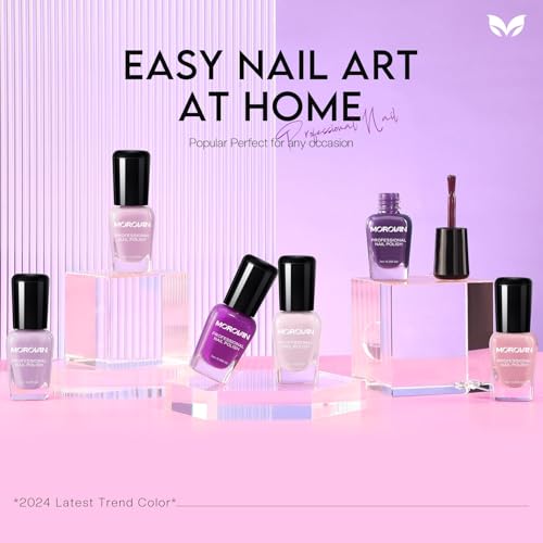 Morovan Nail Polish Set Fingernail: Lilac Light Purple Lavender Halloween - color: Amethyst