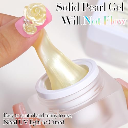 Double Rhythm 3D Nail Gel Pearl Solid Sculpting for Nail Art Non-Sticky Hard for Building Carving Molding Extension Soak Off UV/LED Nail Art Salon Home DIY 0.5 Oz (Yellow-Silk 07) - color: Yellow