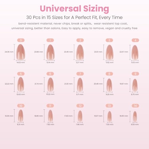 Nail Reformation Press On Nails, Trench Coat Medium Almond 15 Sizes 30 Pcs - color: Trench Coat