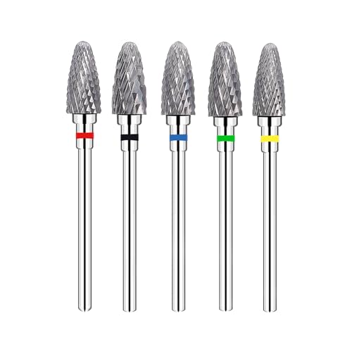 Fantexy 3/32" Carbide Nail Drill Bit Set, Tungsten Steel, 5 Pieces