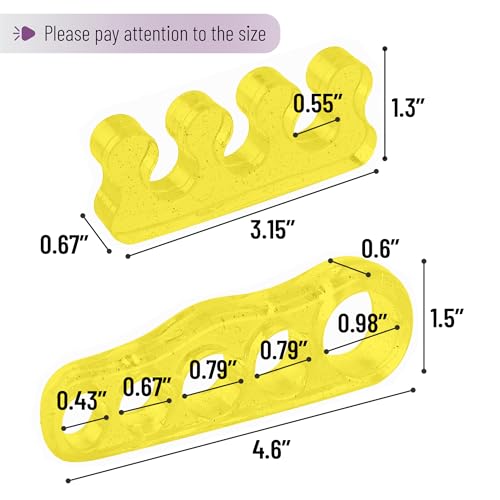 Dr. JK- ToePal Gel Toe Separator, 2 Pairs, Toe Spacers, Bunion Corrector - color: Yellow, size: 2 Pairs