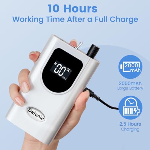 Delanie Professional Portable Electric Nail Drill Machine 35000 RPM, White - color: White