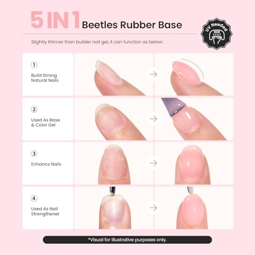 Beetles Rubber Base Gel 1pcs 15ml - color: H-Pink-1