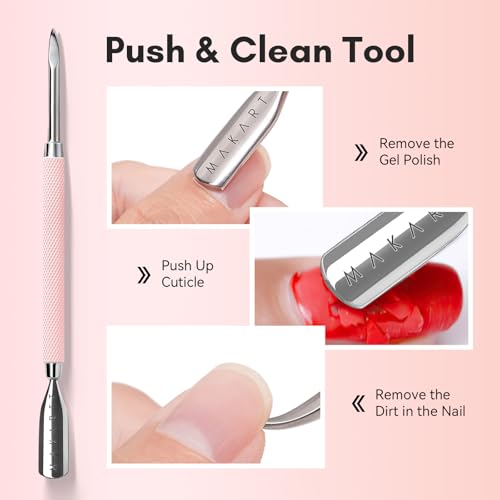 Makartt Pink Cuticle Trimmer Set with 2 Pushers, Nail Clipper & Nipper - size: Cuticle Tools-4pcs