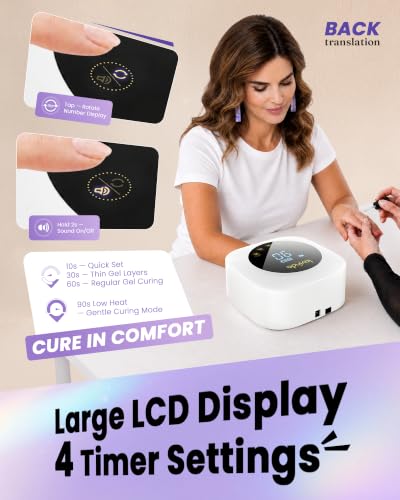 Lavinda UV LED Nail Lamps for Gel Polish Long Battery Life Nail Dryer White - color: White-long Lasting