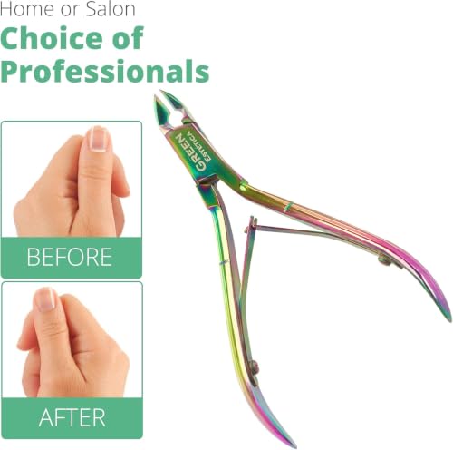 Professional Cuticle Trimmer & Nippers, Stainless Steel Nail Care Tool - color: Multi-colored Nipper With Pusher - Pack 1