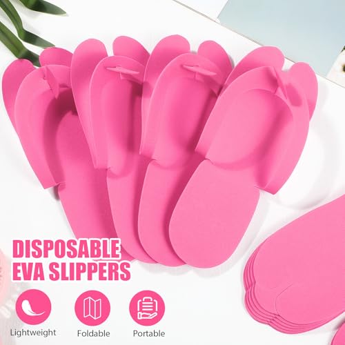 JaGely 100 Pairs Disposable Pedicure Flip Flops EVA Spa Pink, 0.2cm - color: Pink, size: Medium