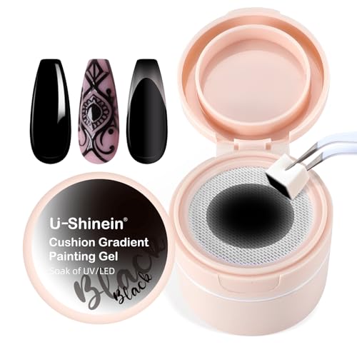 Cushion Gradient Painting Gel, Ombre Nails Aura Nails - color: Black