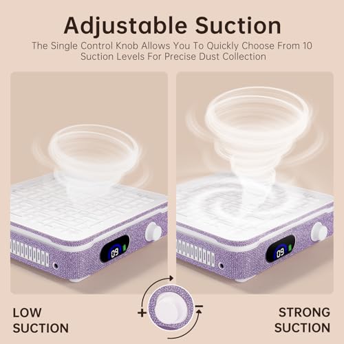 Nail Dust Collector Cordless Dust Collector Nail Tech - color: Purple
