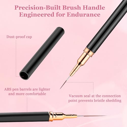6Pack Nail Art Liner Brushes, Dual-Ended Dotting & Fine Drawing