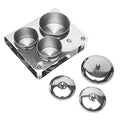 3PCS Stainless Steel Nail Art Dappen Dish with Lid for Acrylic Nail Liquid