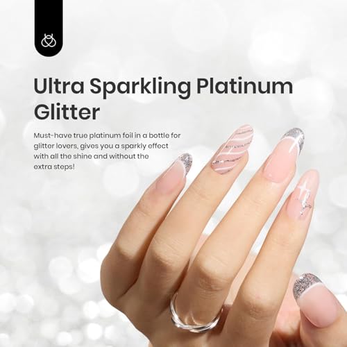 Beetles Metallic Gold Gel Liner 7ml French Tip Gel Polish 3D Mirror Chrome - color: C - Silver-1