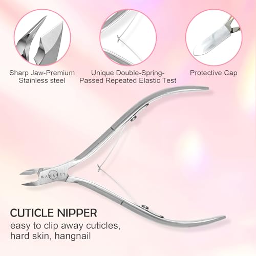 Makartt 3-Pack Silver Cuticle Nipper Set, Pusher & Nail Trimmer - size: Silver-3pcs