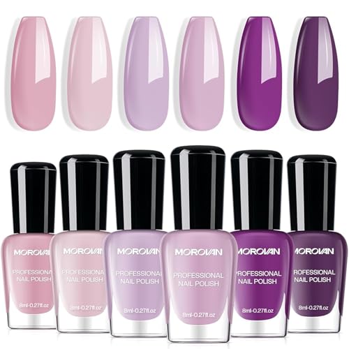 Morovan Nail Polish Set Fingernail: Lilac Light Purple Lavender Halloween - color: Amethyst