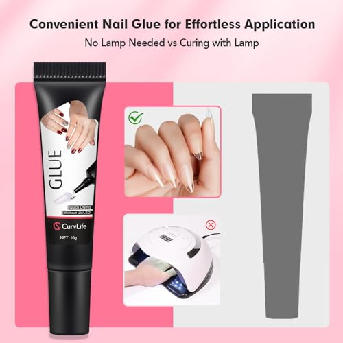 Curvlife 10g Semi Solid Nail Glue Gel with 5ml Nail Glue Remover Pen - size: 15 ml
