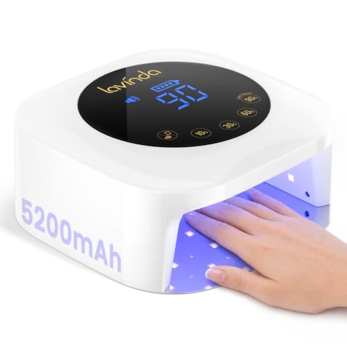 Lavinda UV LED Nail Lamps for Gel Polish Long Battery Life Nail Dryer White - color: White-long Lasting