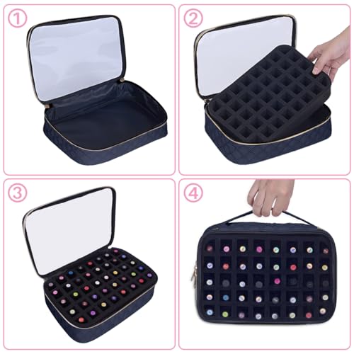 2 Pcs Small Clear Nail Polish Organizer Holds 80 Bottles Nail,Black - color: Black-Clear-2 pcs