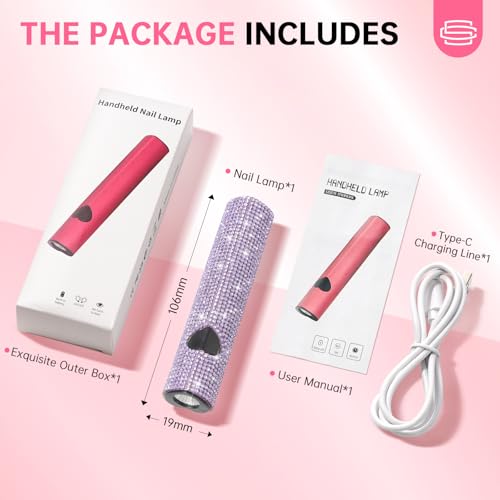 UV Light for Gel Nails, Handheld UV Nail Lamp - color: Purple Diamond