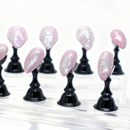 uxcell 2 Pcs Acrylic Nail Stand for Press on Nail Holder Black - color: Black