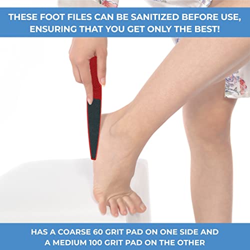 ForPro Professional Collection Red Panda Foot File, 60/100 Grit, Double-Sided Pedicure File for Feet and Heels, 10.5” L (Pack of 6) - size: 6 Count (Pack of 1)
