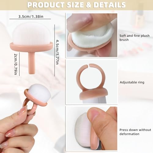 4Packs Nail Dust Cleaning Brush Ring,Soft Brushes for Clean Up Fingernails and Toenails Small Portable Nail Scrubber Brush Nail Duster Tools for Manicure and Pedicure (pink and white) - color: pink and white