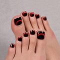 Nail Reformation Press On Toenails Burgundy Red Short Square Fake Toe Nails - color: Crimson Night