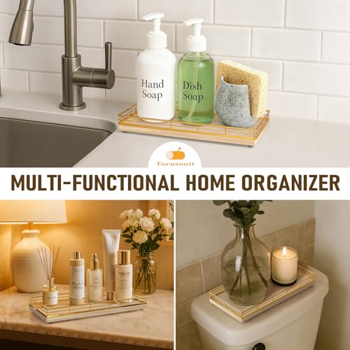 Bathroom Vanity Tray for Countertop, 12" x 6" Oak Wood Toilet Tank Tray - color: Natural, size: 12" x 6" x 1.5"