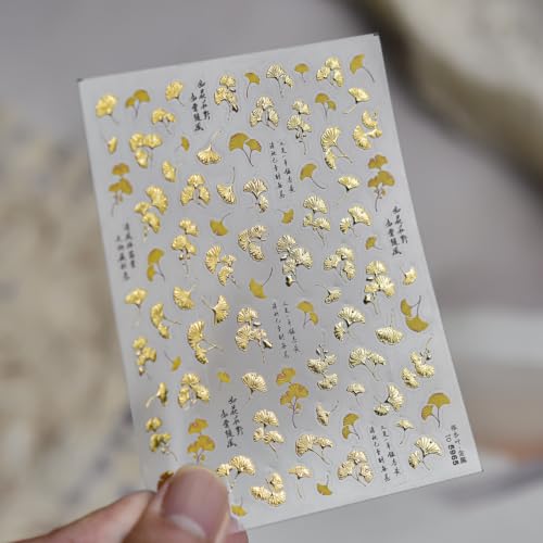 Maple Leaf Nail Stickers Decals Fall Nail Art Stickers Gold Nail Decals - color: Color11