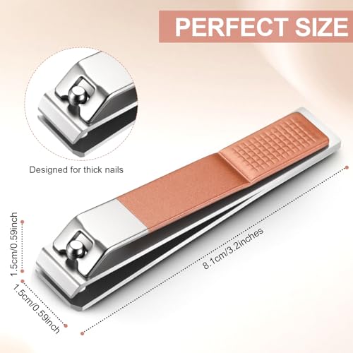 Mudder 6 Pcs Large Toenail Clippers Straight Edge Cutters, Rose Gold - color: Rose Gold