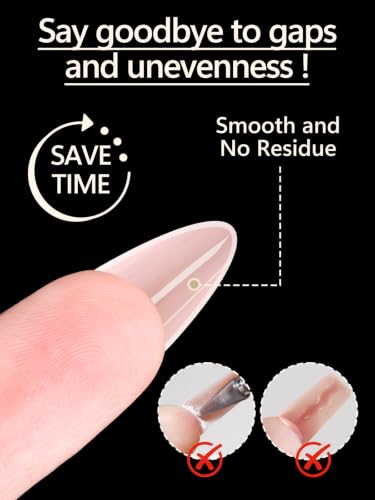 TOROKOM Sandwich Nails Dual Forms for Builder and Poly Nail Gel Extensions - color: Short Almond