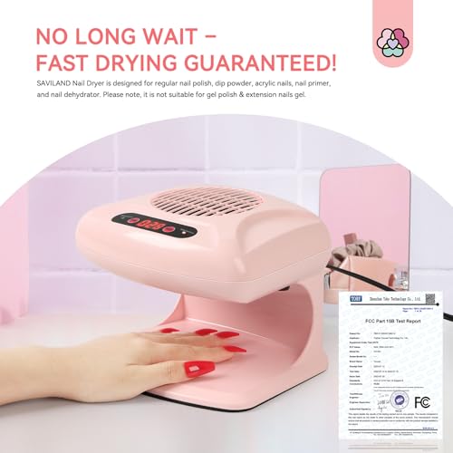 SAVILAND 300W Professional Nail Dryer for Regular Nail Polish - color: Pink