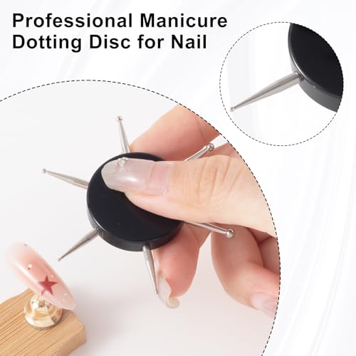 2pcs Nail Dotting Tool, 6-in-1 Metal Dotting Tool Nail Art, Black - color: Black, 2pcs, 6-in-1