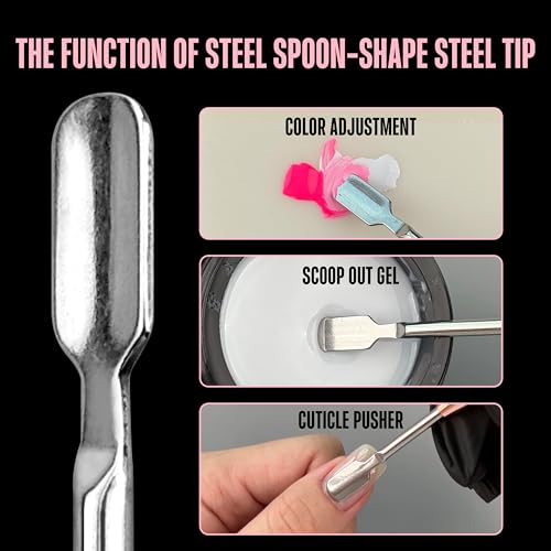 NOVO OVO 2 PCS Double End Multiple Use Nail Pen Brush Kit for Poly Gel Nail Dual Forms, Anti-stick PolyGel & Builder Manicure Pedicure Extension, For Hand and Toe Nails Tool Salon DIY Home - color: Double End Multiple Use Nail Pen