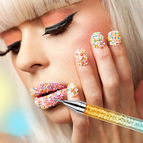 Tatuo 2 Pcs Rhinestone Picker Tool Kit with 2 Wax Head, Light Gradient - color: Light Gradient Color