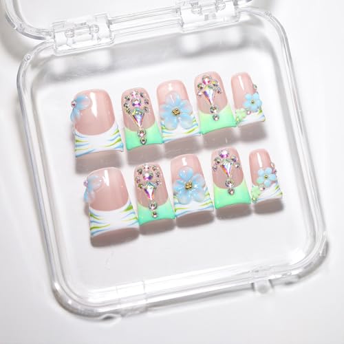Handmade Duck French Press On Nails | Reusable & Salon Quality (251110, M) - color: 251110, size: M